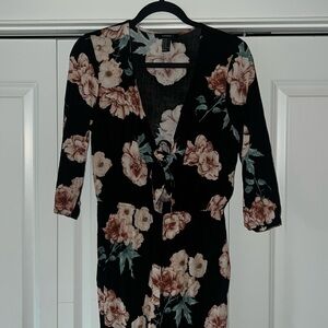 Forever 21 Floral Front Tie Jumpsuit